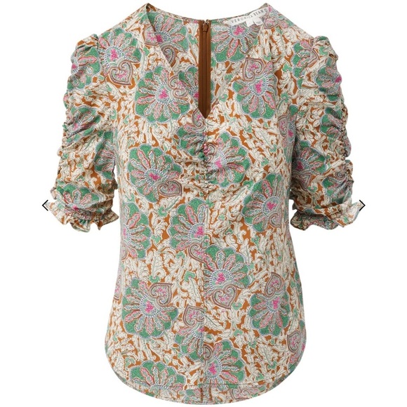 Veronica Beard Henrietta medallion silk blend floral top - Picture 6 of 8